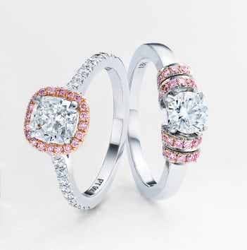 Diamond Rings with Pink Diamond Accents